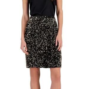 Tahari ASL Women's Sequin Pencil Skirt in Gold & Black